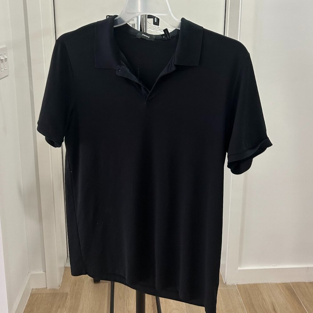 Theory Black Collared Shirt M